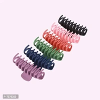 Multicolor Matte Finished Large Plastic Hair Clutcher for thin thick hair Accessories For Women Girls, pack Of 4