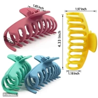 Multicolor Matte Finished Large Plastic Hair Clutcher for thin thick hair Accessories For Women Girls, pack Of 4