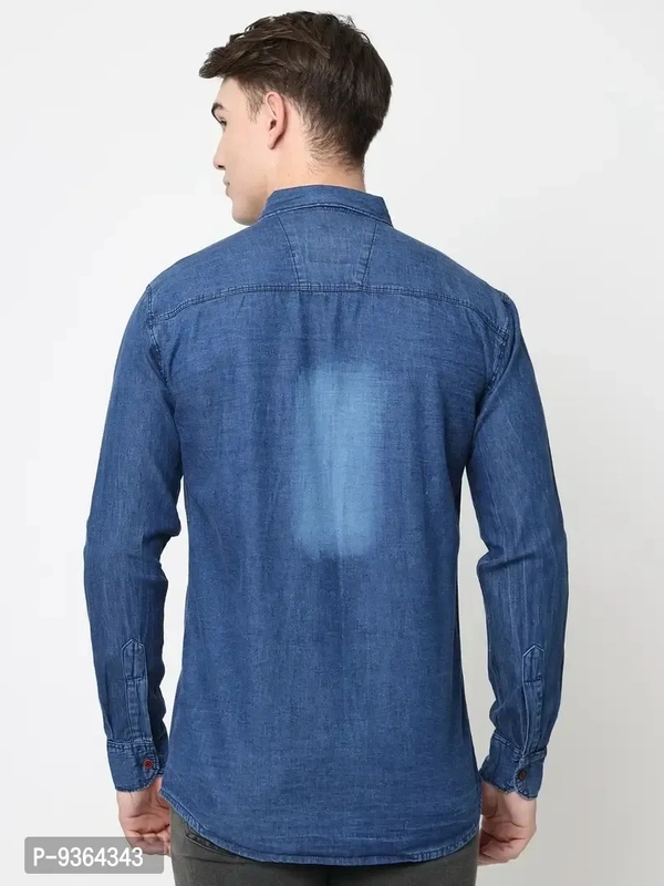 Fancy Denim Shirt For Men - S