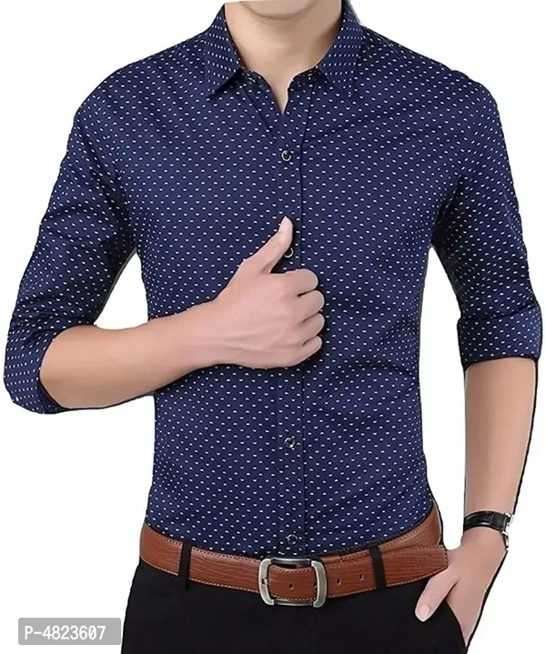 Mens Premium Dotted Long Sleeves Regular Fit Casual Shirts Combo Of 2 - M