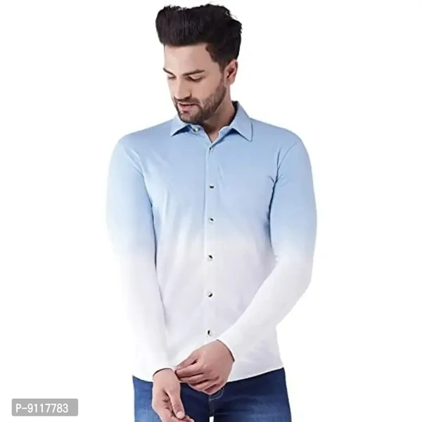 GRITSTONES Men's Cotton Blend Full Sleeve Shirt | Stylish Printed Casual Wear Shirt for Mens - M