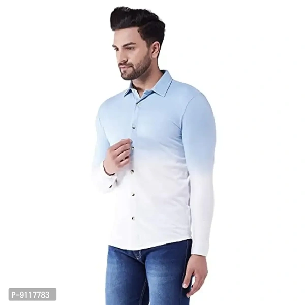 GRITSTONES Men's Cotton Blend Full Sleeve Shirt | Stylish Printed Casual Wear Shirt for Mens - L