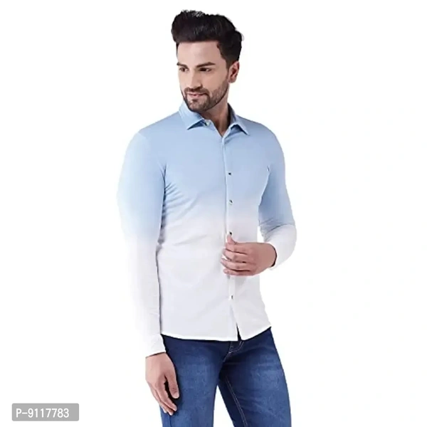 GRITSTONES Men's Cotton Blend Full Sleeve Shirt | Stylish Printed Casual Wear Shirt for Mens - L