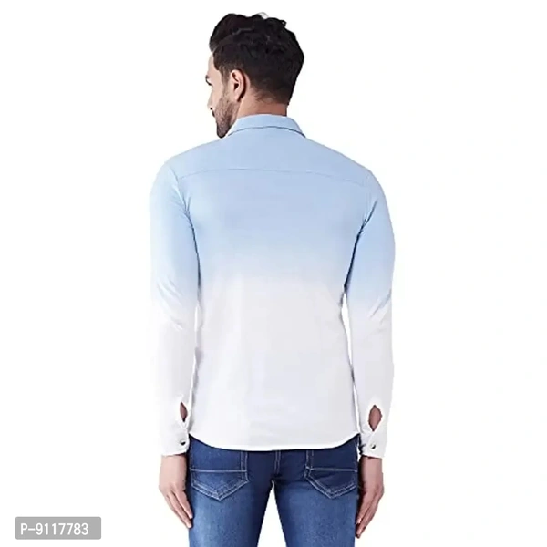 GRITSTONES Men's Cotton Blend Full Sleeve Shirt | Stylish Printed Casual Wear Shirt for Mens - L