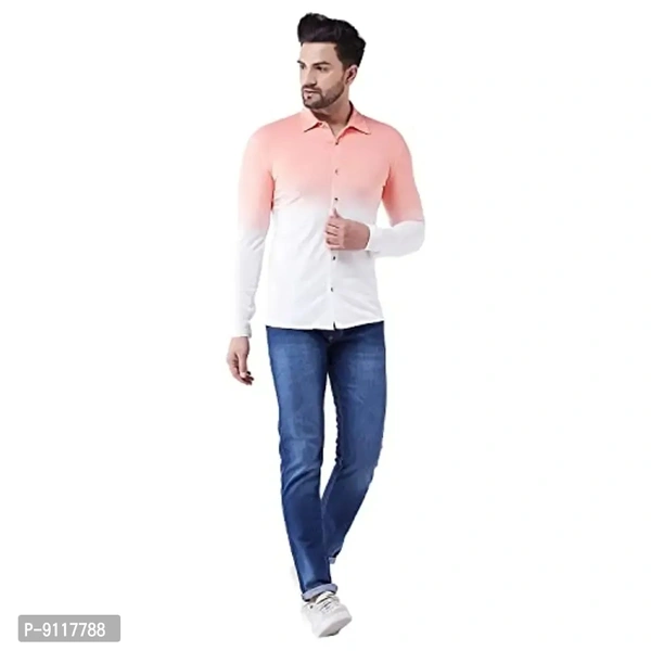 GRITSTONES Men's Cotton Blend Full Sleeve Shirt | Stylish Printed Casual Wear Shirt for Mens - L