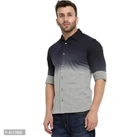 GRITSTONES Men's Cotton Blend Full Sleeve Shirt | Stylish Printed Casual Wear Shirt for Mens - L