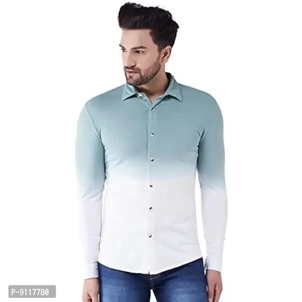 GRITSTONES Men's Cotton Blend Full Sleeve Shirt | Stylish Printed Casual Wear Shirt for Mens - S