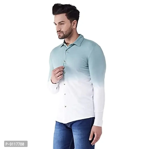 GRITSTONES Men's Cotton Blend Full Sleeve Shirt | Stylish Printed Casual Wear Shirt for Mens - M