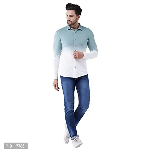 GRITSTONES Men's Cotton Blend Full Sleeve Shirt | Stylish Printed Casual Wear Shirt for Mens - M