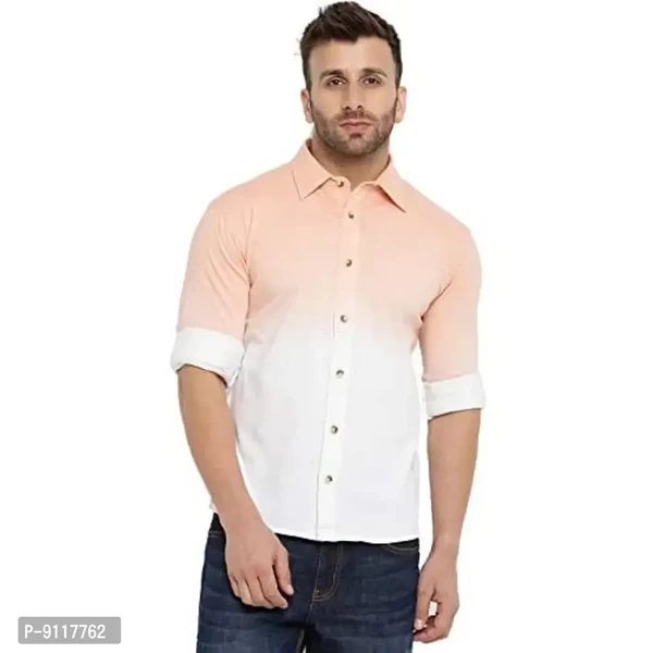 GRITSTONES Men's Cotton Blend Full Sleeve Shirt | Stylish Printed Casual Wear Shirt for Mens - L