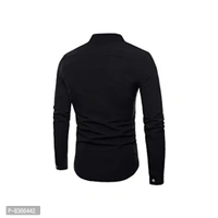 Blue dove Men's Cotton Casual Shirt Full Sleeves - Black, L