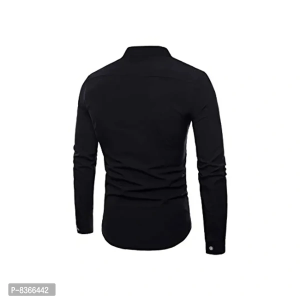 Blue dove Men's Cotton Casual Shirt Full Sleeves - Black, L