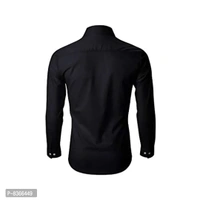 Blue Dove Mens Cotton Casual Shirt Full Sleeves - Black, L