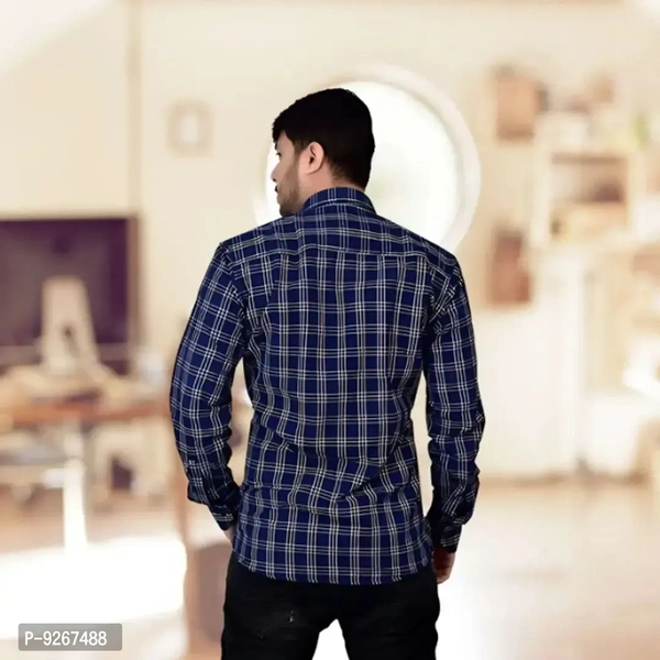 Marc Laurent Check Shirt Full Sleeve for Mens - Blue, L