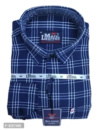 Marc Laurent Check Shirt Full Sleeve for Mens - Blue, 2XL