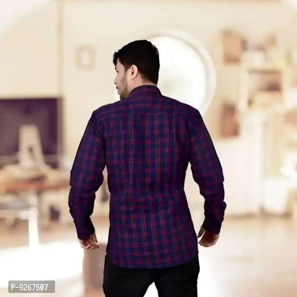 Marc Laurent Check Shirt Full Sleeve for Mens - Red, 2XL