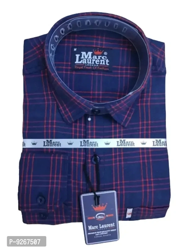 Marc Laurent Check Shirt Full Sleeve for Mens - Red, 2XL