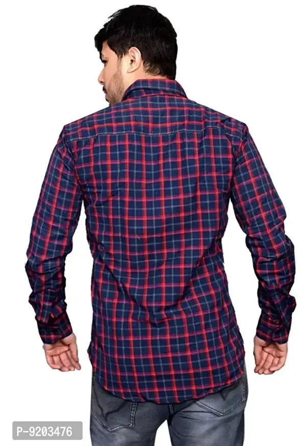 New Stylish Full Sleeve Check Shirt For All Season - Red, M