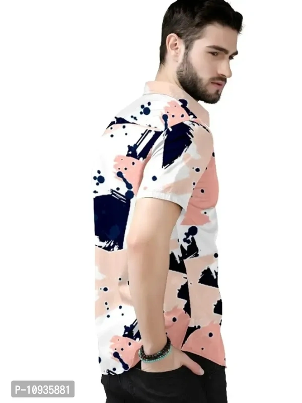 Classic Polyester Spandex Casual Shirts for Men - Pink, XL