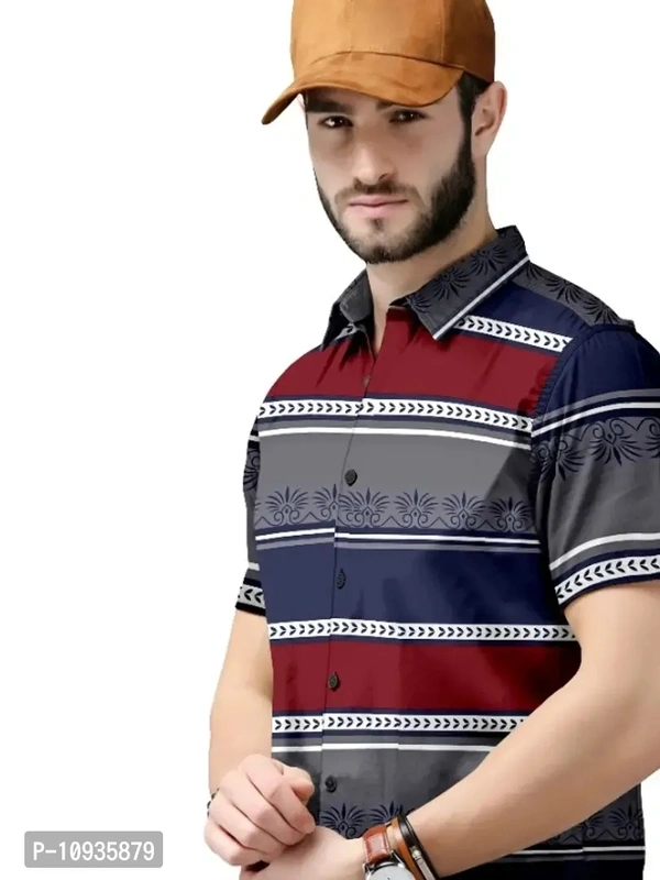 Classic Polyester Spandex Casual Shirts for Men - L