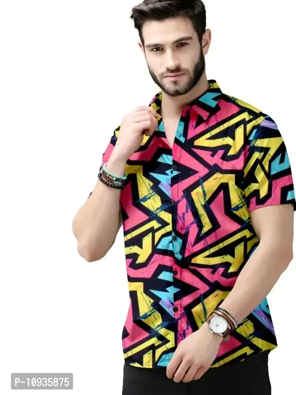 Classic Polyester Spandex Casual Shirts for Men - S