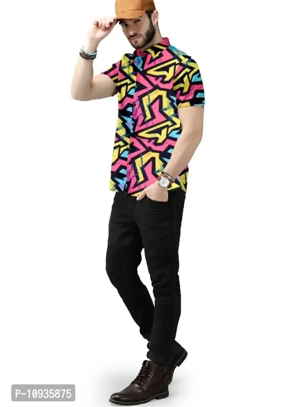 Classic Polyester Spandex Casual Shirts for Men - L