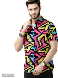 Classic Polyester Spandex Casual Shirts for Men - L