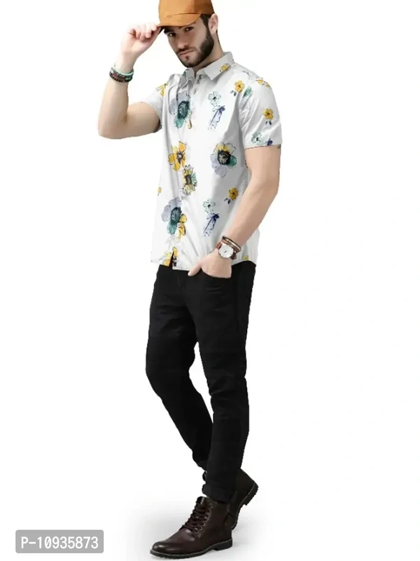 Classic Polyester Spandex Casual Shirts for Men - S