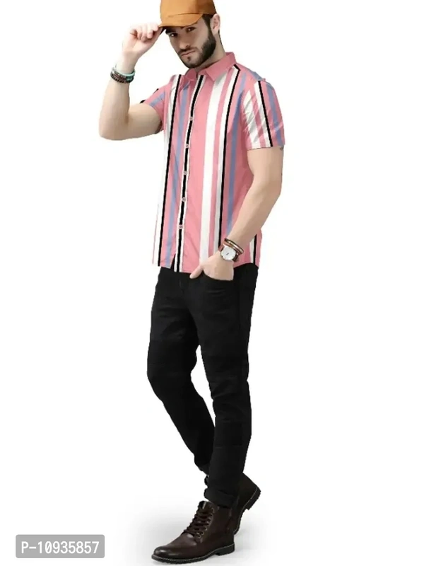 Classic Polyester Spandex Casual Shirts for Men - S