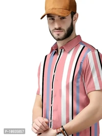 Classic Polyester Spandex Casual Shirts for Men - M