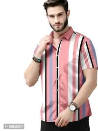 Classic Polyester Spandex Casual Shirts for Men - M