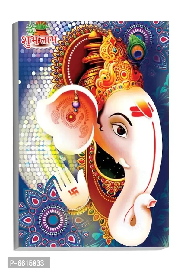 Voorkoms Lord Ganesha Face Poster SunboardWall Art Paintings Laminated Multi 12x18 Inch Home Deacute;cor