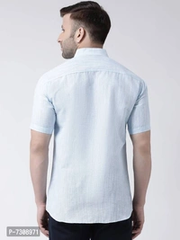 Reliable Cotton Solid Short Sleeves Casual Shirts For Men - Blue, 44