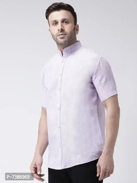 Reliable Cotton Solid Short Sleeves Casual Shirts For Men - Purple, 42
