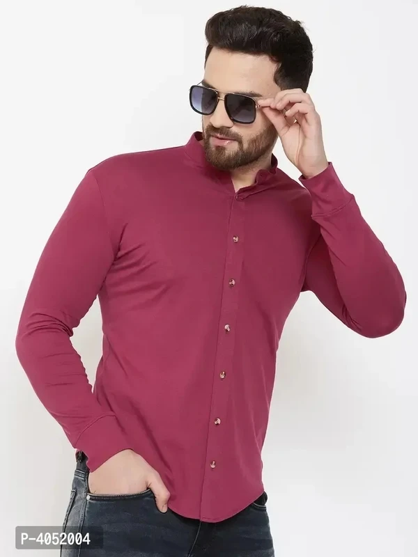 Maroon Cotton Solid Regular Fit Casual Shirt - Maroon, S