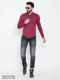 Maroon Cotton Solid Regular Fit Casual Shirt - Maroon, S