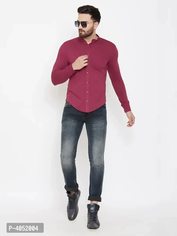 Maroon Cotton Solid Regular Fit Casual Shirt - Maroon, M