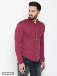 Maroon Cotton Solid Regular Fit Casual Shirt - Maroon, L