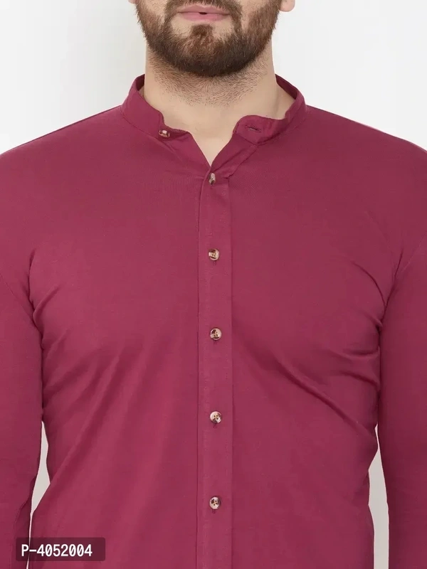 Maroon Cotton Solid Regular Fit Casual Shirt - Maroon, L