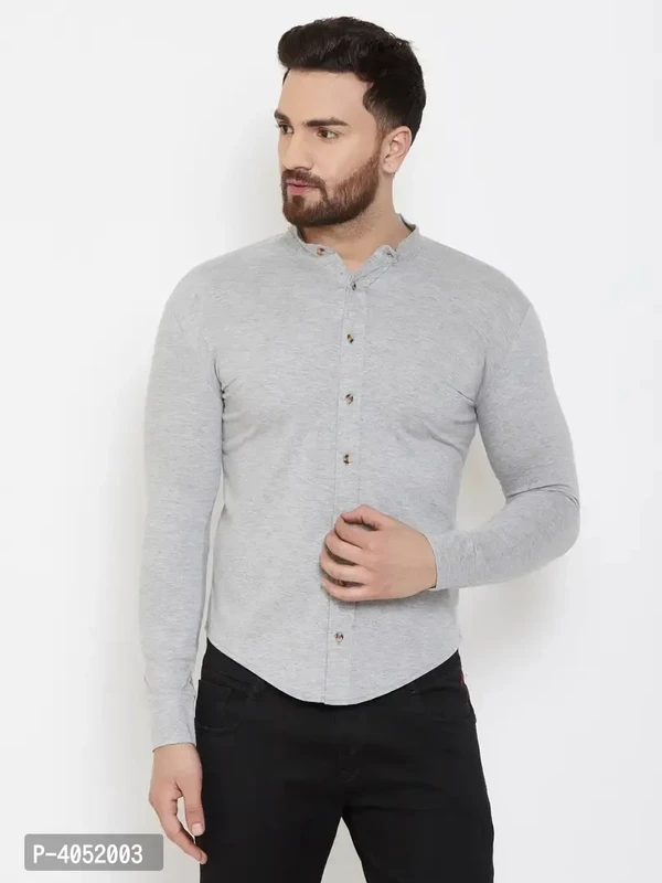 Grey Cotton Solid Regular Fit Casual Shirt - Gray, S