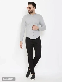 Grey Cotton Solid Regular Fit Casual Shirt - Gray, S