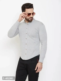 Grey Cotton Solid Regular Fit Casual Shirt - Gray, S