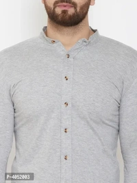 Grey Cotton Solid Regular Fit Casual Shirt - Gray, S