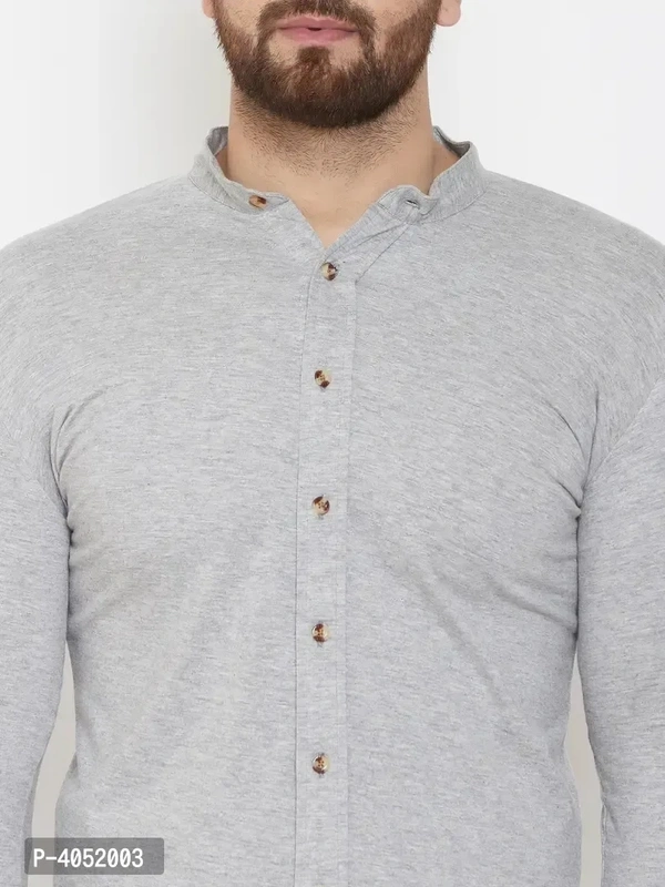 Grey Cotton Solid Regular Fit Casual Shirt - Gray, S
