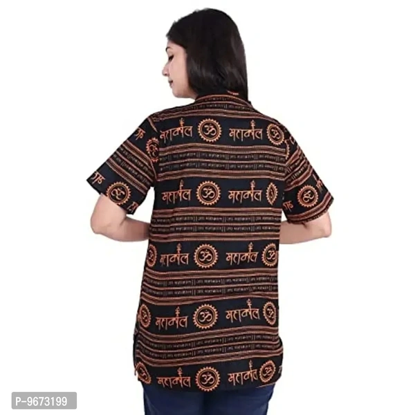 MANRANGI Mahadev Printed Shirt for Men & Women || Shirt for Men & Women || Printed Shirt for Men || Pure Cotton Devotional Tshirts for Men & Women- Mahakal (Pack of 2) (Size L, Color_Black) - 2XL