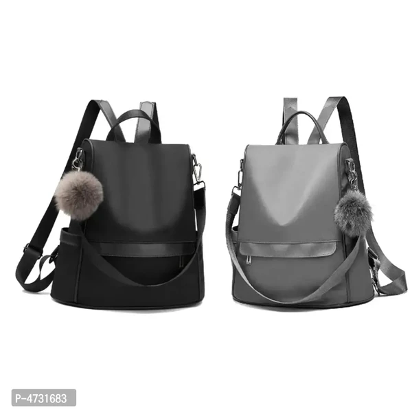 Stylish Collage Backpack For Girls (Black) Combo Pack Of 2