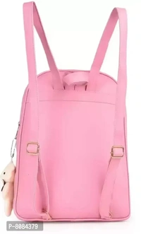 Trendy Pink PU Bags For Women- 3 Pieces Set, Backpack, Sling Bag, Clutches