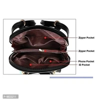 SaleBox P.U. Leather Bagpack for Girls/Women's Bagpack/School Bag/Casual Bagpack for School & College Girls (Black)