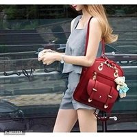 SaleBox P.U. Leather Bagpack for School & College Girls/ Women's Bagpack/ Bagpack for Girls (Maroon)