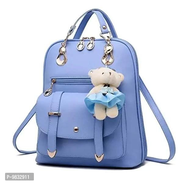 SaleBox P.U. Leather Bagpack for School & College Girls/ Women's Bagpack/ Bagpack for Girls (Sky Blue)